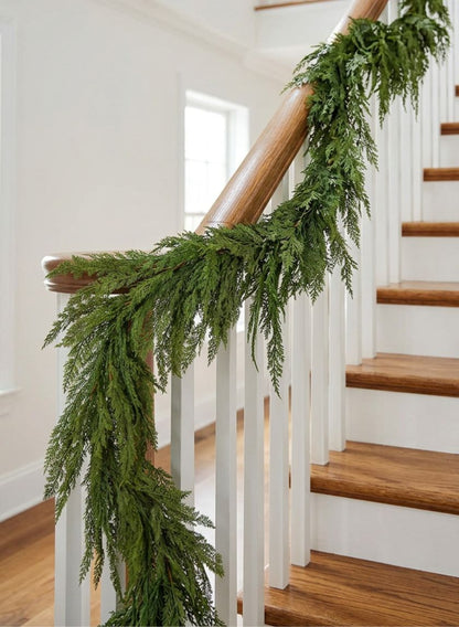 72in Long Real Touch Cypress Pine Garland Decor Jamali Garden
