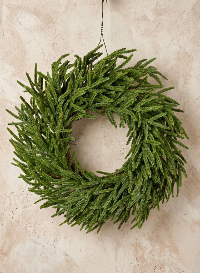 26in Wide Real Touch Tasmanian Cedar Pine Wreath Decor Jamali Garden