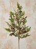 32in Long Real Touch Pine Pick With White Berries, Bundle of 6 Decor Jamali Garden