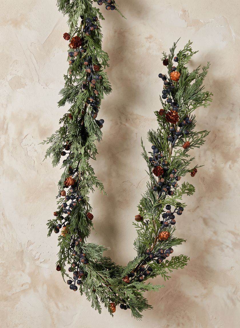 6ft Long Blueberry Cypress Garland