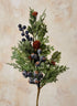 14in Long Blueberry Cypress Pick, Case of 12 Decor Jamali Garden