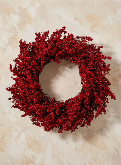 28in Wide Redberry Wreath Decor Jamali Garden
