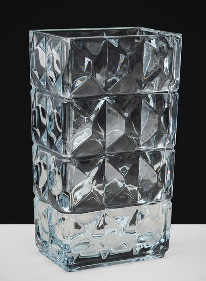 Rectangular Crystal Look Glass Vase Decor Jamali Garden