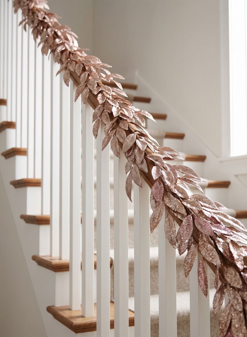 6ft Long Rose Gold Bay Leaf Garland Decor Jamali Garden