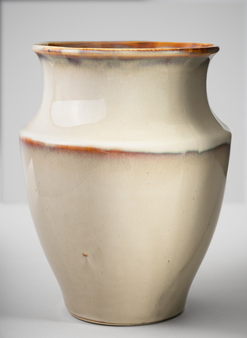 8in Tall Cream Evora Ceramic Vase Decor Jamali Garden