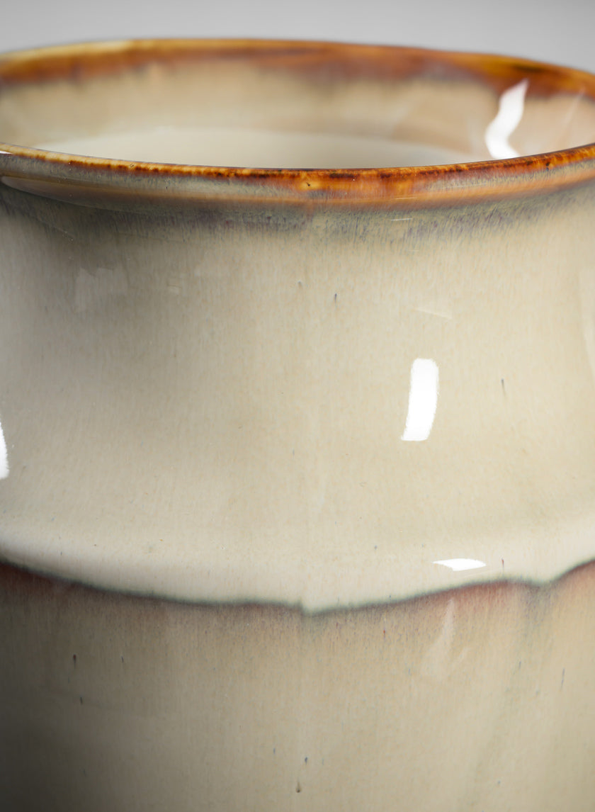 8in Tall Cream Evora Ceramic Vase Decor Jamali Garden