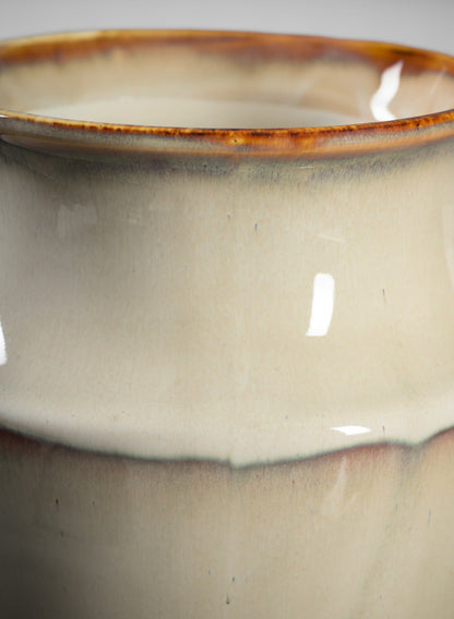 8in Tall Cream Evora Ceramic Vase Decor Jamali Garden