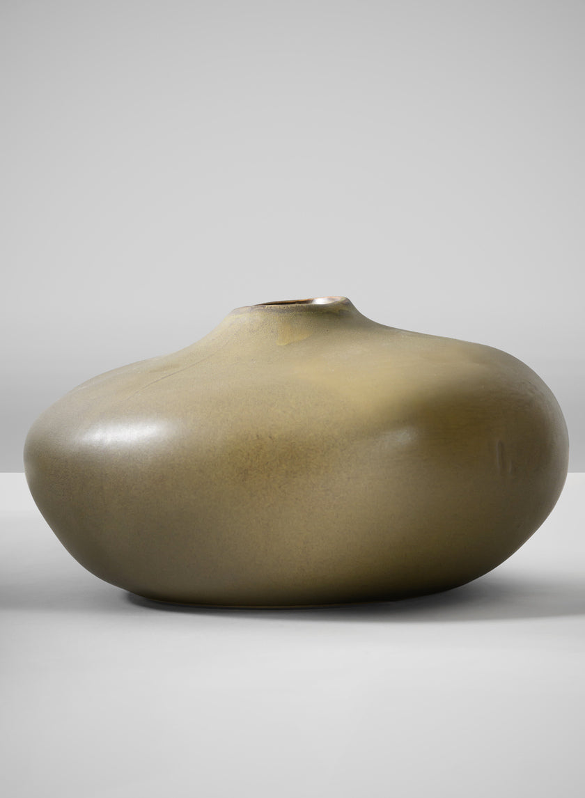 7in Wide Atelier Nature Tan Short Ceramic Vase Decor Jamali Garden