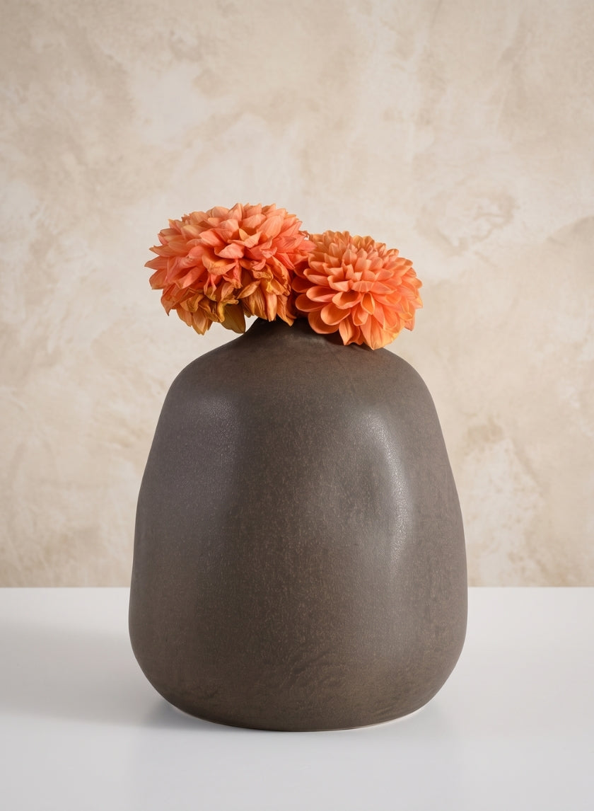 7.5in Tall Atelier Nature Tan Ceramic Vase Decor Jamali Garden