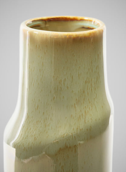 8in Tall Green Glaze Annika Ceramic Cylinder Decor Jamali Garden