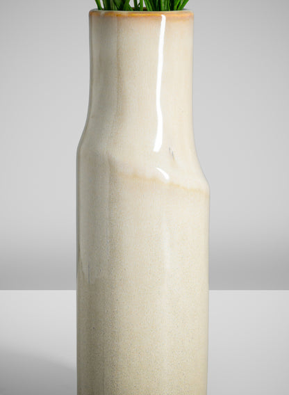 11in Tall Annika Cream Ceramic Cylinder Decor Jamali Garden