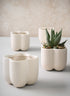 3.25in Tall Sand White Freya Ceramic Cachepot, Set of 4 Decor Jamali Garden