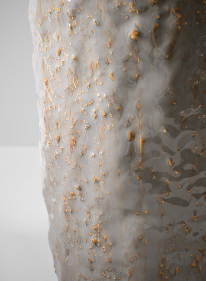 8in Tall Bursa Taupe Ceramic Vase Decor Jamali Garden