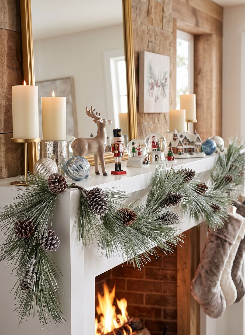 6ft Long Pine Needle with Pinecone Garland Decor Jamali Garden
