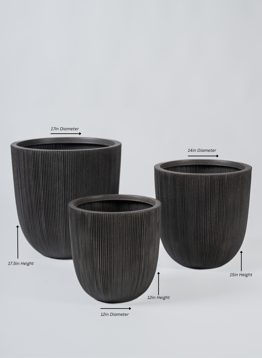 Sierra Aged Black Real Look PVC Planter Decor Jamali Garden