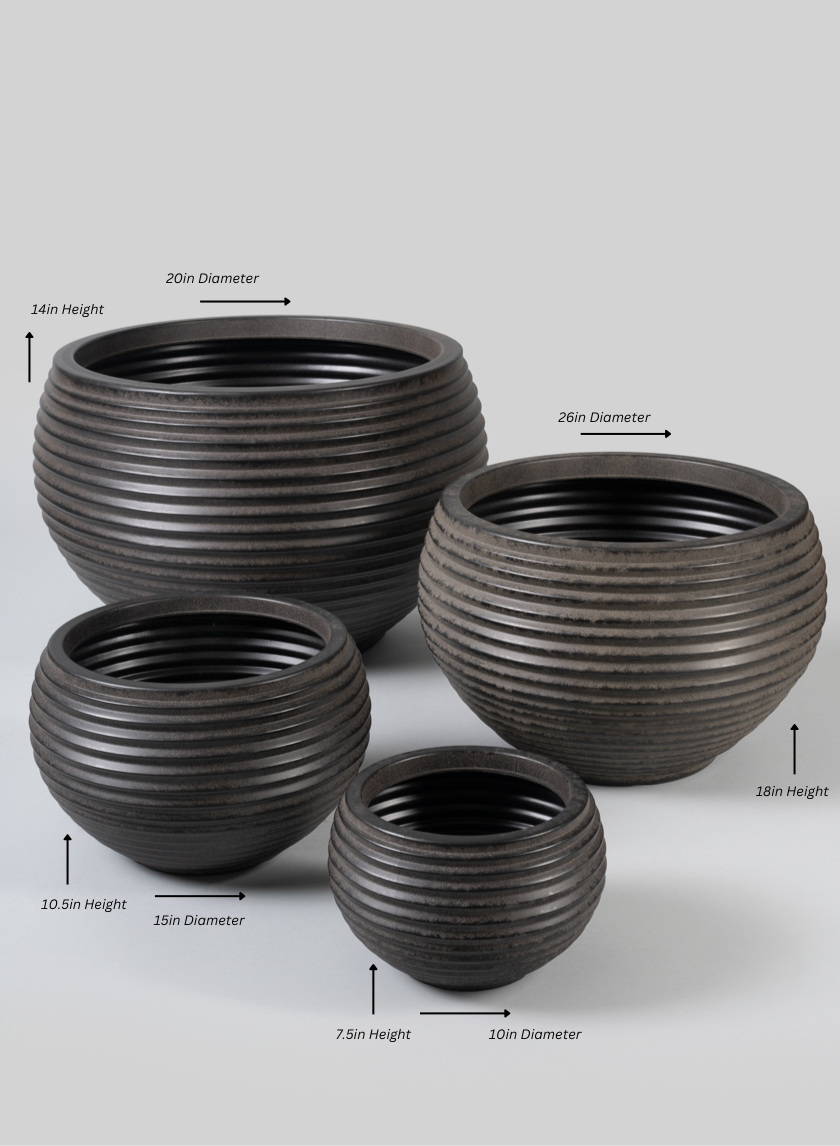 plastic bowl planter Alfredo Aged Black Real Look PVC Hive Planter Bowl – Jamali Garden