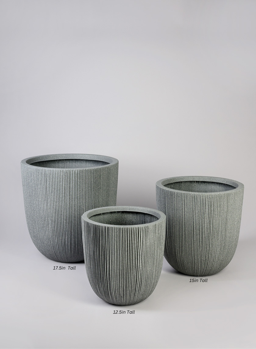 gray ceramic plant pot Nordic Gray Real Look PVC Light Weight Planter