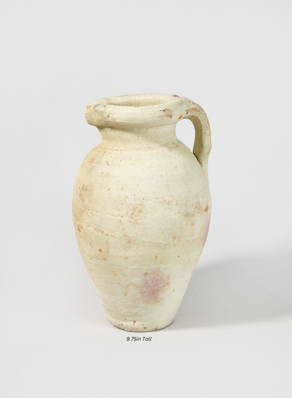Tunisian Handmade Paros Vase with Handle Decor Jamali Garden 9.75in Tall EACH
