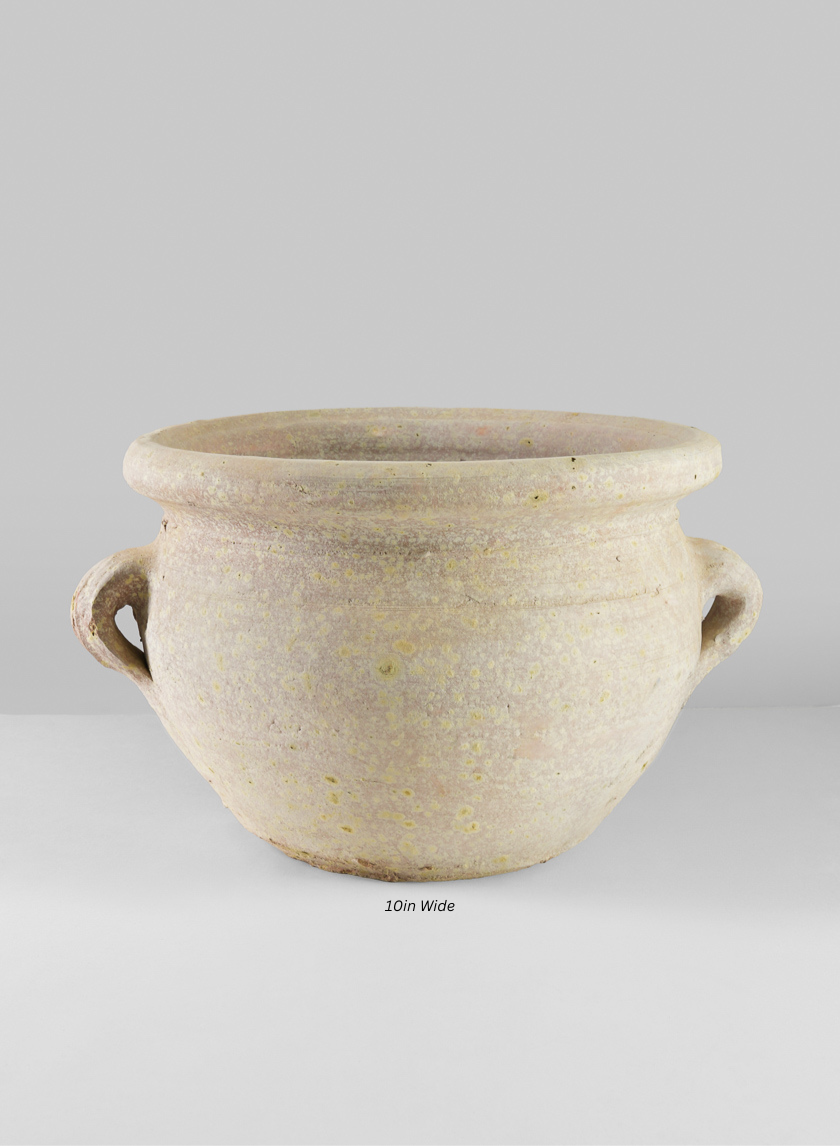 Tunisian Handmade Calyx Pot with 2 Handles Decor Jamali Garden 10in Wide EACH