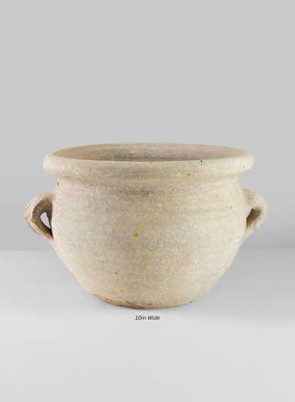 Tunisian Handmade Calyx Pot with 2 Handles Decor Jamali Garden 10in Wide EACH