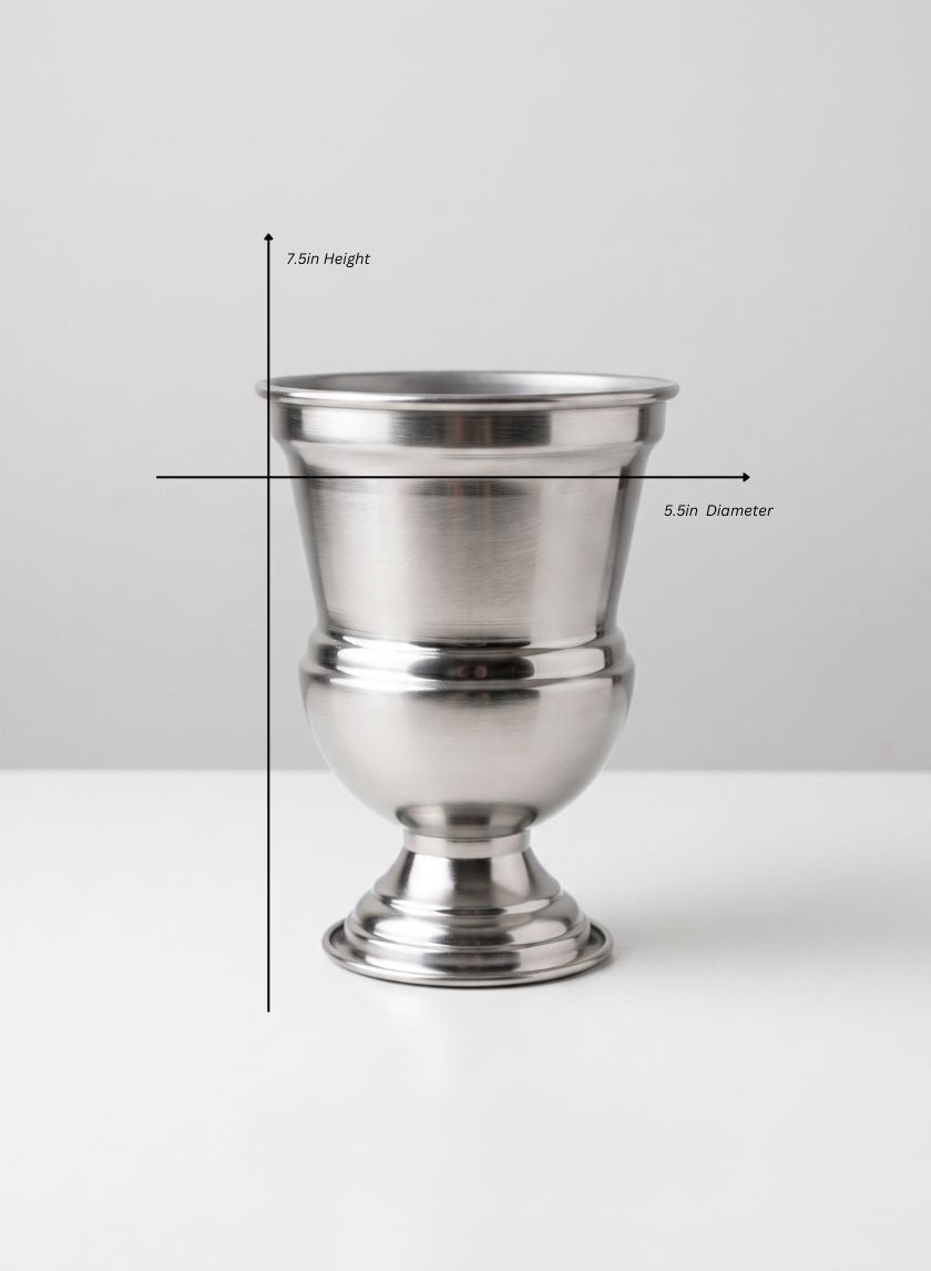 Silver Urn Metal Vase Decor Jamali Garden Silver 7.5in Tall EACH