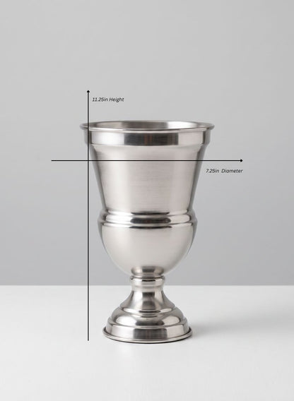 Silver Urn Metal Vase Decor Jamali Garden Silver 11.25in Tall EACH