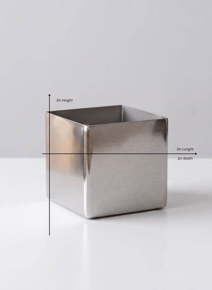 Stainless Steel Cube Vase Decor Jamali Garden Silver 3in Cube EACH