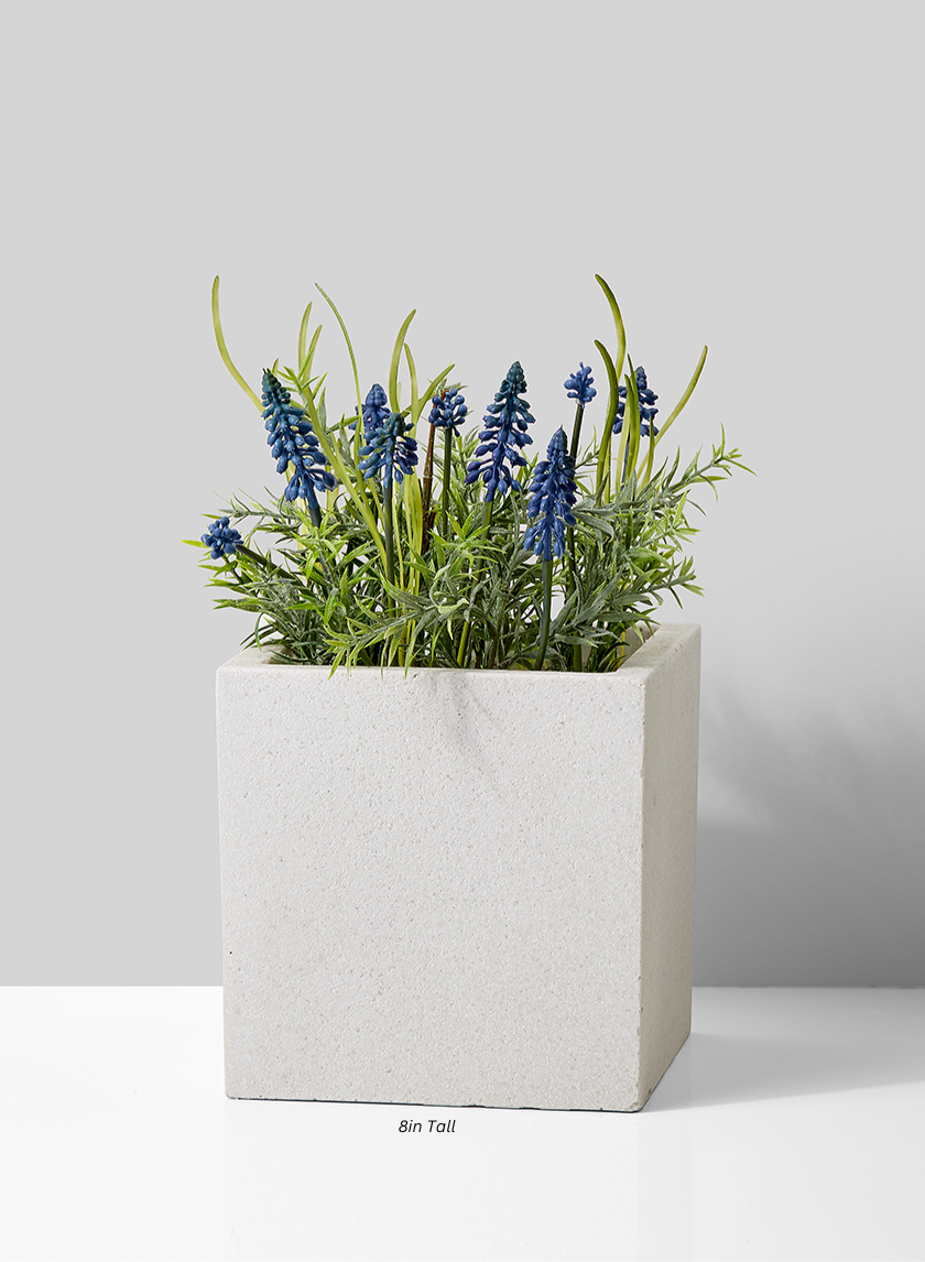 rectangle pots for indoor plants Square White Fiber Stone Pot – Jamali Garden