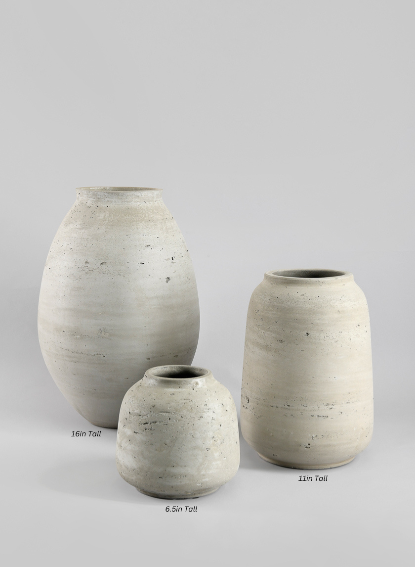 Atzi Natural White Deco Vase Decor Jamali Garden