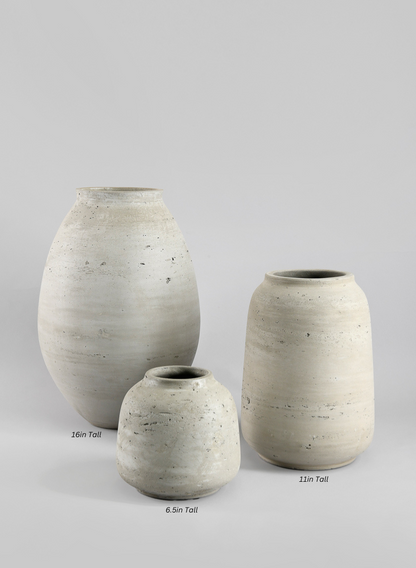 Atzi Natural White Deco Vase Decor Jamali Garden