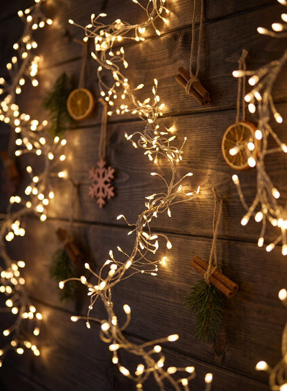 9ft Long 360-Light Warm White L.E.D. Cluster Light Decor Jamali Garden