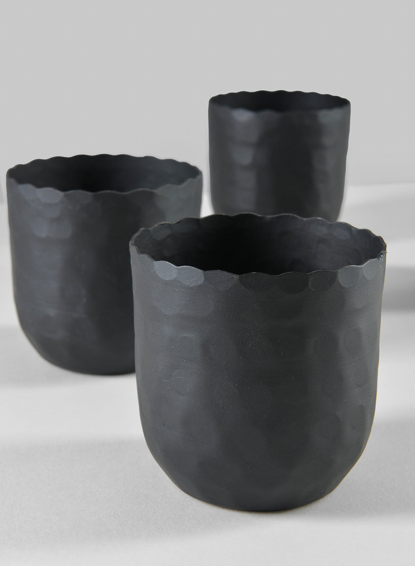 plant pots set of 4 3.25in Tall Chacin Aluminum Black Mini Pots, Set of 4 – Jamali Garden