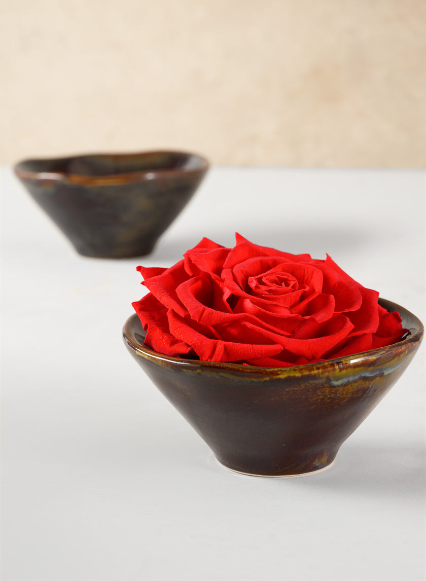 4.5in Guan Oxblood Mini Ceramic Bowls, Set of 2 Decor Jamali Garden