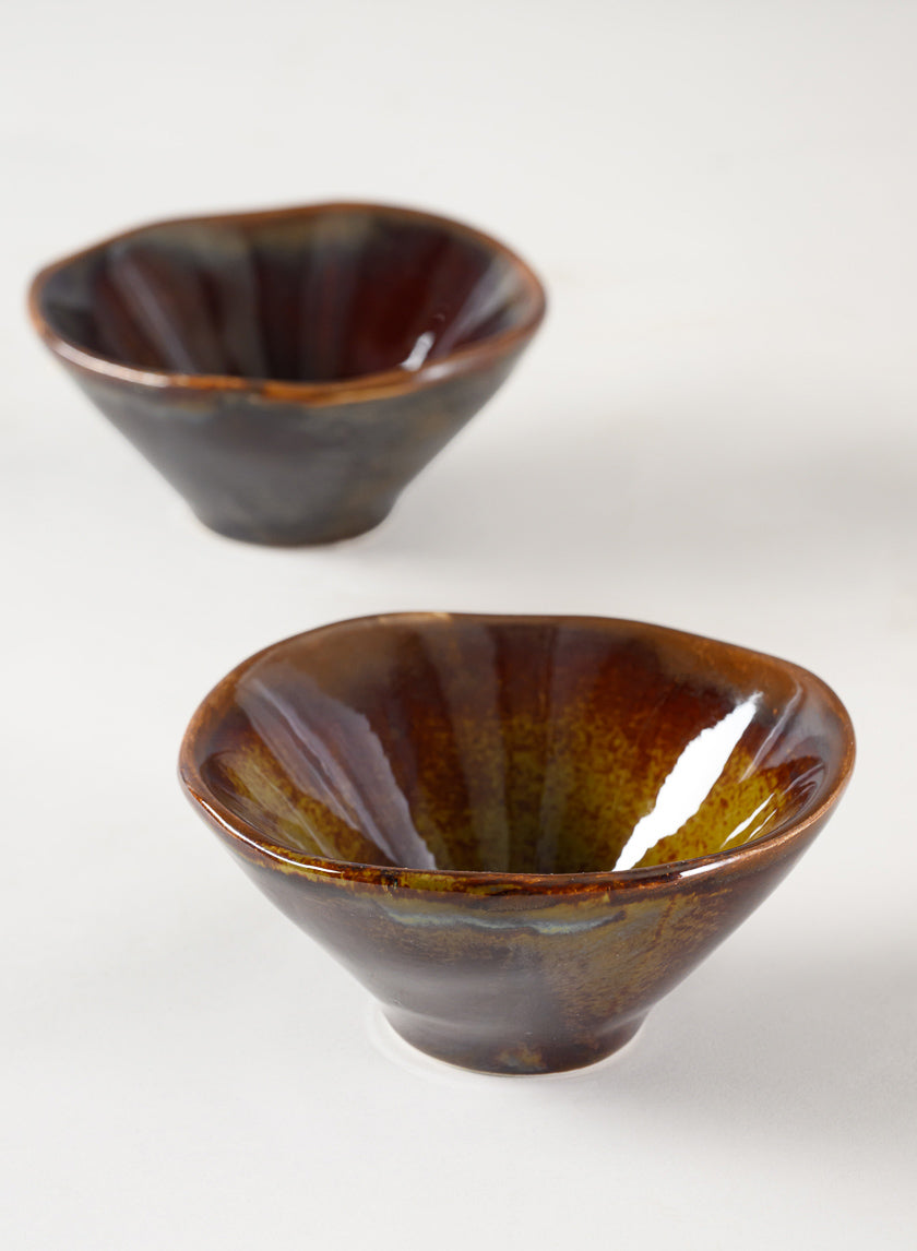 4.5in Guan Oxblood Mini Ceramic Bowls, Set of 2 Decor Jamali Garden