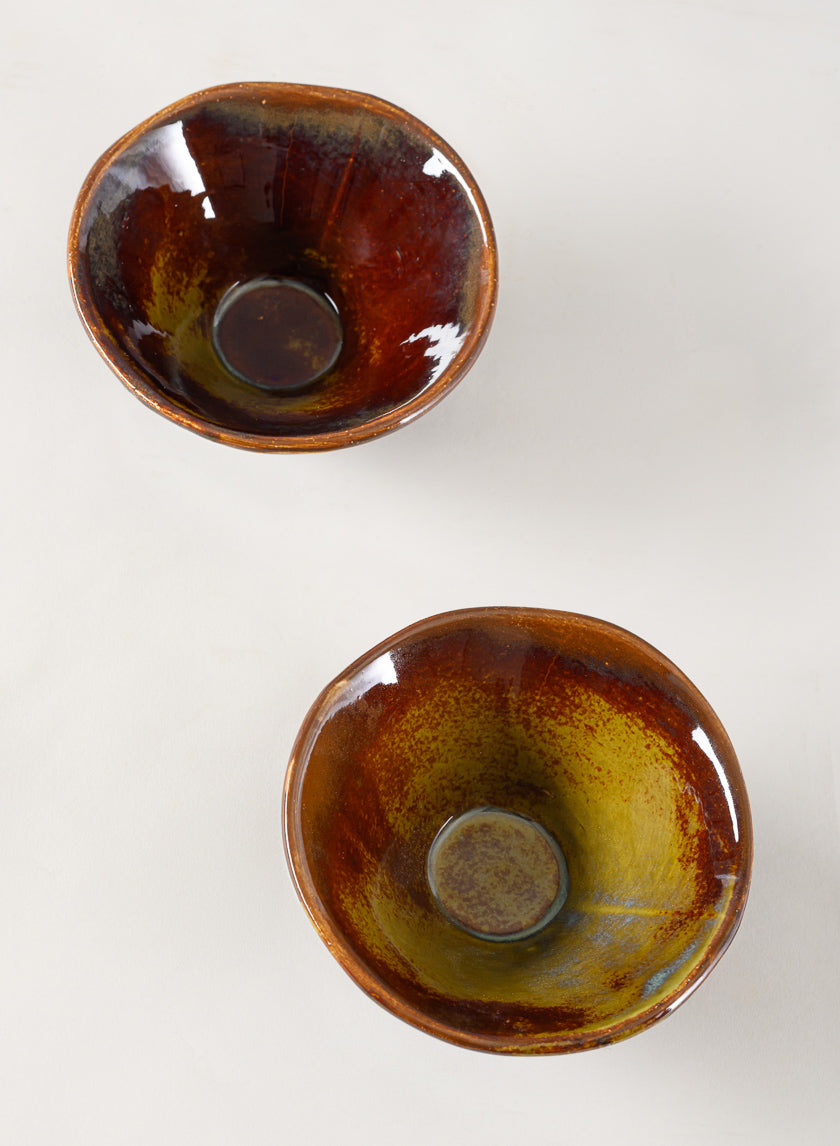 4.5in Guan Oxblood Mini Ceramic Bowls, Set of 2 Decor Jamali Garden