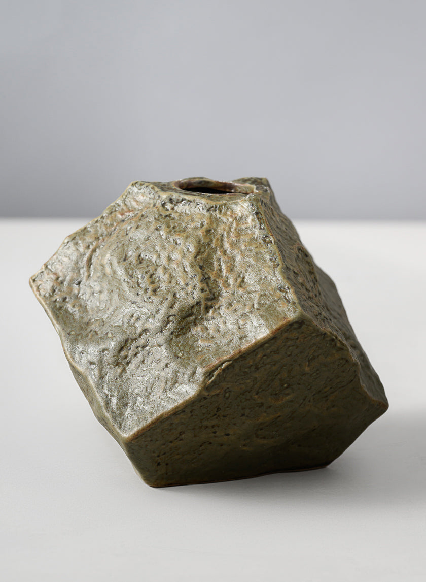 4in Tall Castille Stone Look Ceramic Vase Decor Jamali Garden