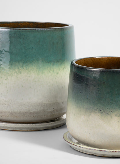 Banyan Running Jade Ceramic Pot with Saucer Decor Jamali Garden