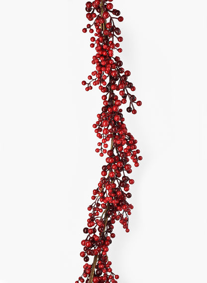58in Long Red &amp; Burgundy Berry Garland, Case of 4 Decor Jamali Garden