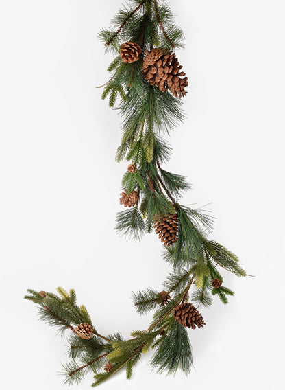 5ft Long Mixed Pine Garland with Pine Cones, Case of 4 Decor Jamali Garden