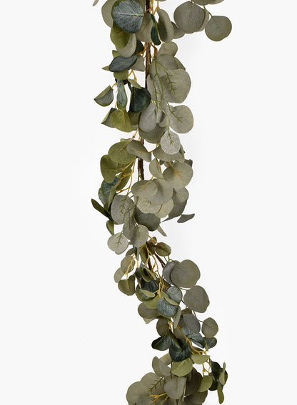 57in Long Silver Dollar Eucalyptus Garland Decor Jamali Garden