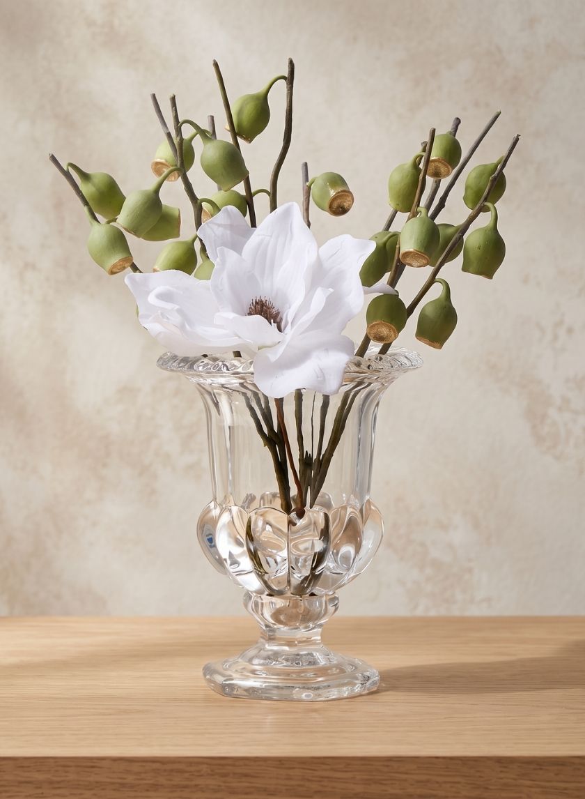 9in Tall Classic Urn Glass Vase Decor Jamali Garden