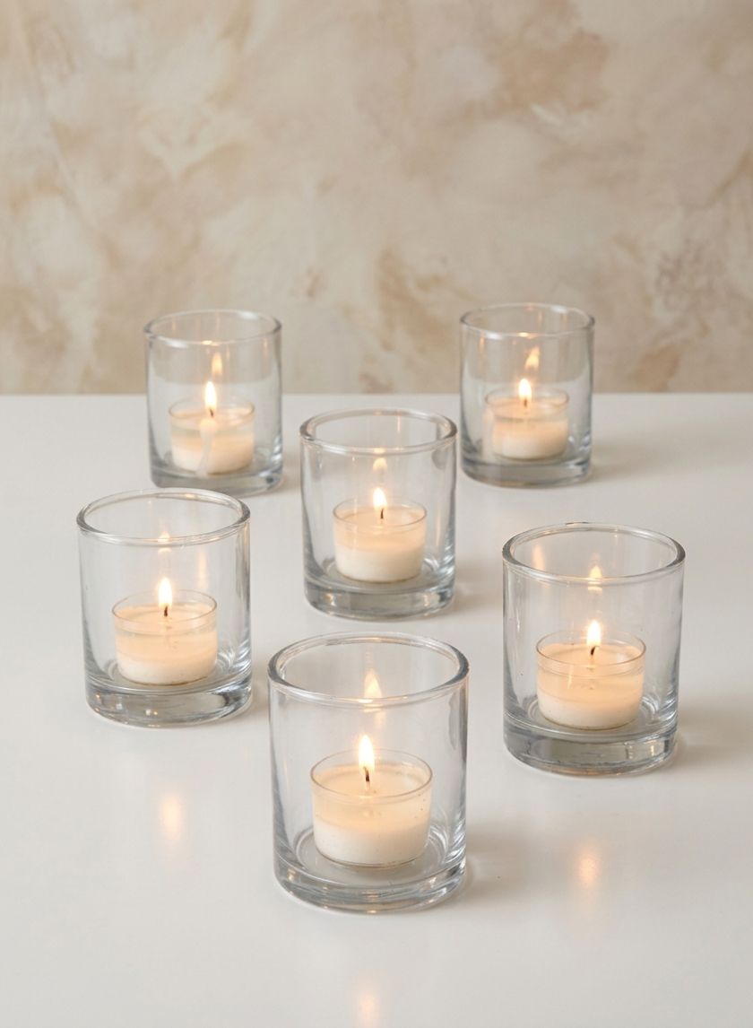 3in Tall Glass Votive Holder, Set of 6 Decor Jamali Garden