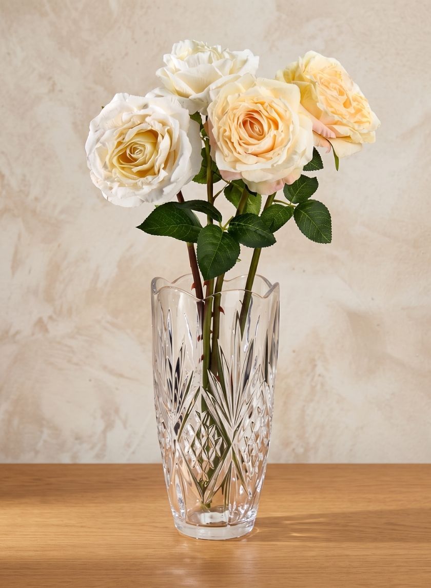 11.75in Tall Festonne Petillant Classic Glass Vase Decor Jamali Garden