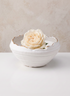 6in Clay White Porcelain Bowl with Gold Edging