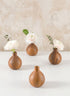 4in Tall Rabenda Dark Walnut Look Ceramic Bud Vase, Set of 4 Decor Jamali Garden