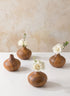 4in Tall Shobu Dark Walnut Look Ceramic Bud Vase, Set of 4 Decor Jamali Garden