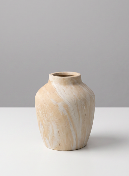 4in Tall "Travertine Look" Ceramic Mini Vase