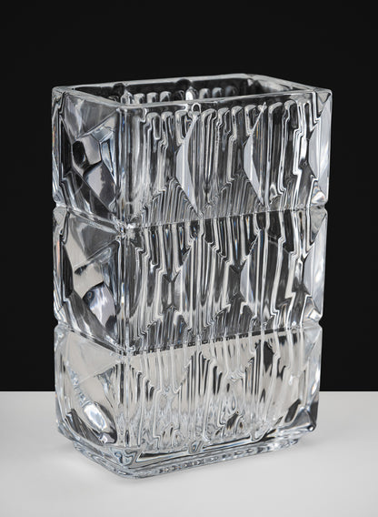 Rectangular Crystal Look Glass Vase Decor Jamali Garden