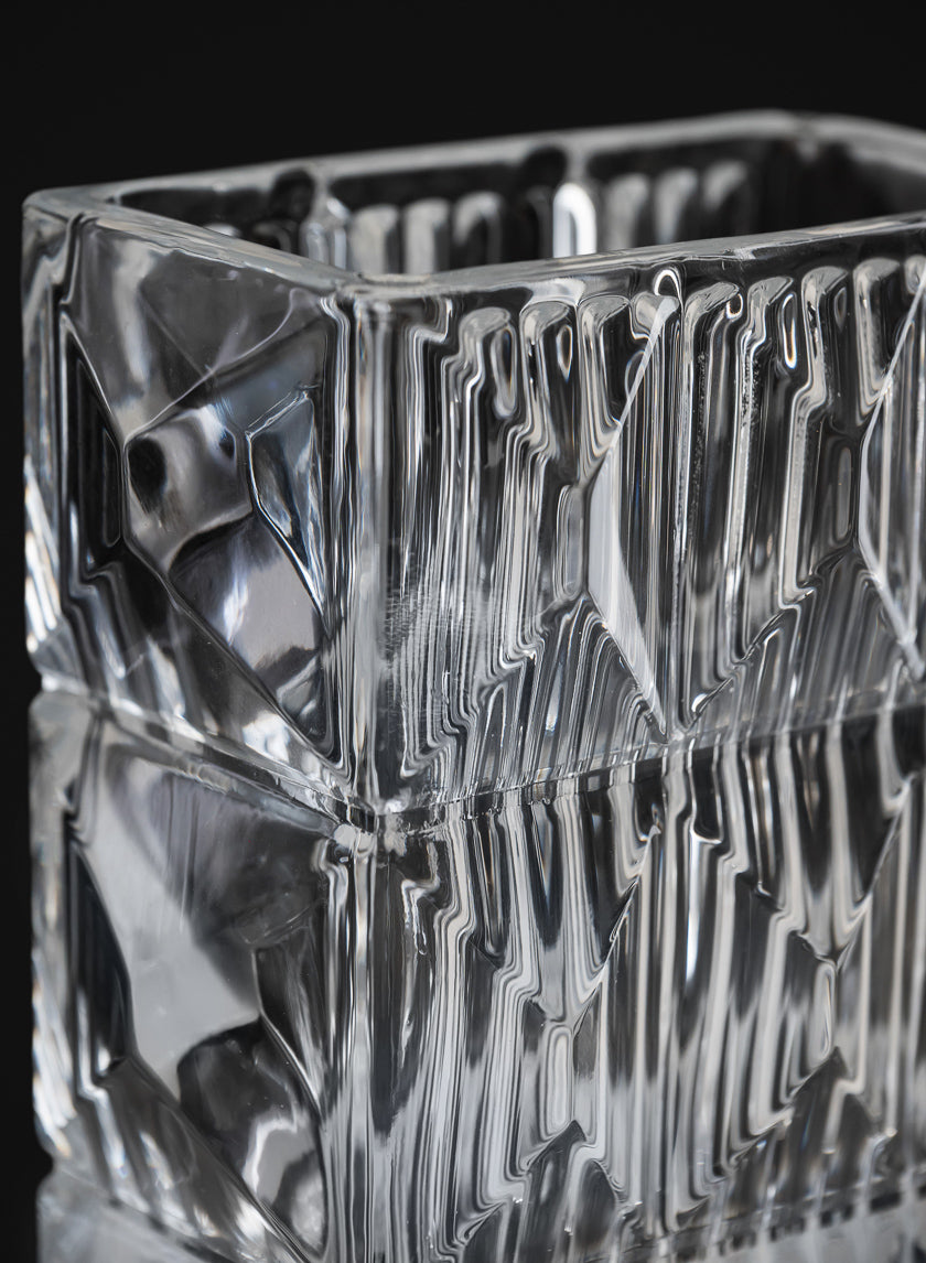 Rectangular Crystal Look Glass Vase Decor Jamali Garden