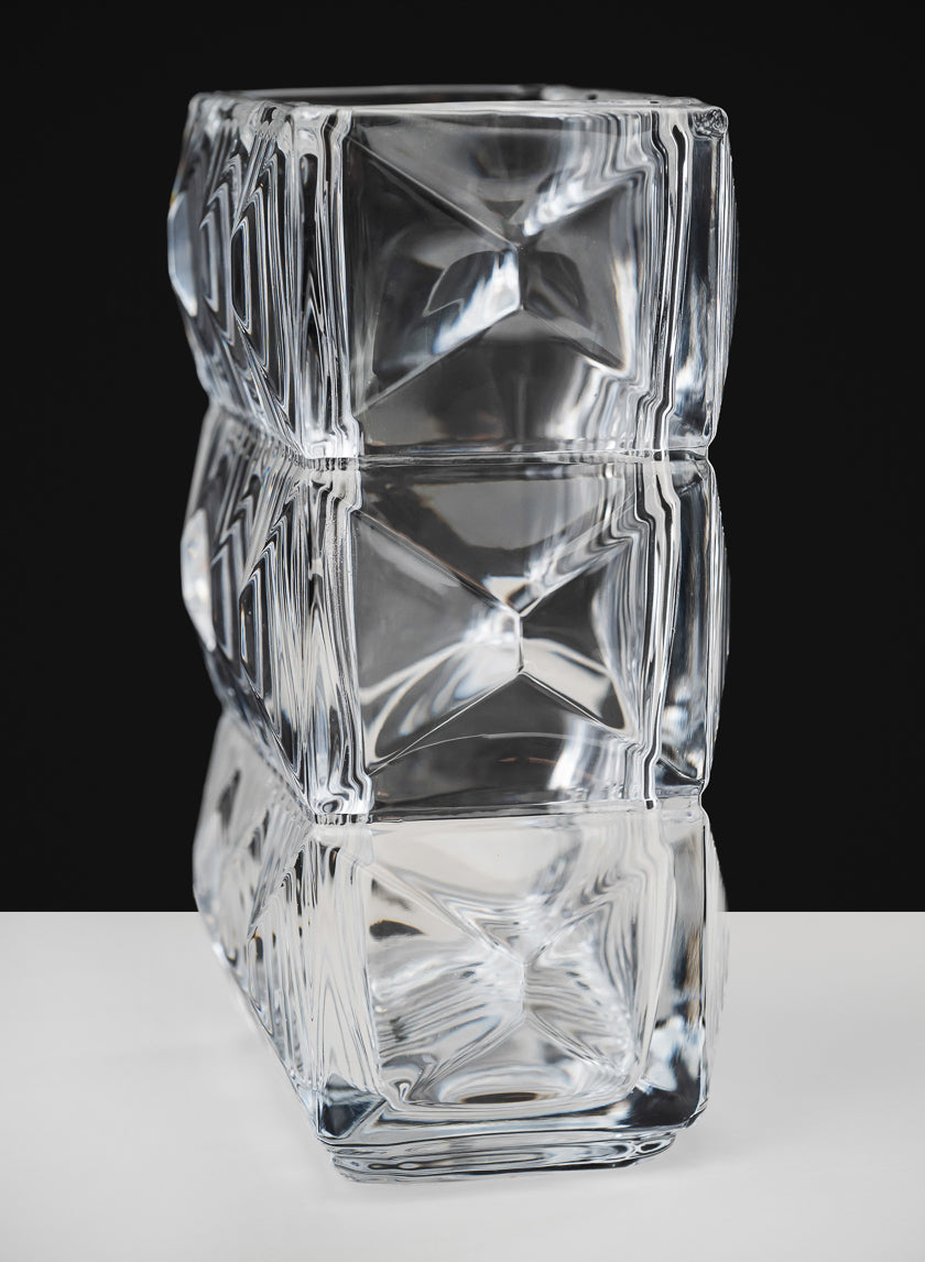 Rectangular Crystal Look Glass Vase Decor Jamali Garden